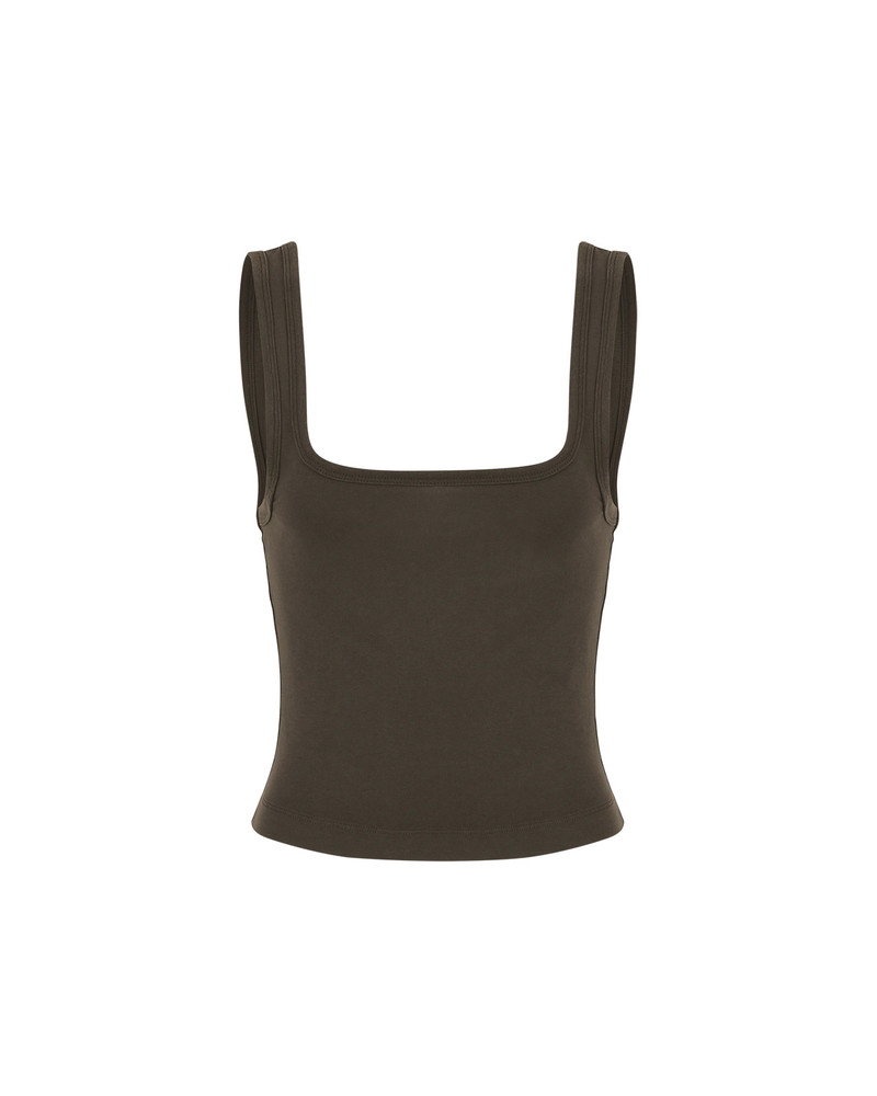entire studios SQUARE NECK TANK BRUNETTE outlook