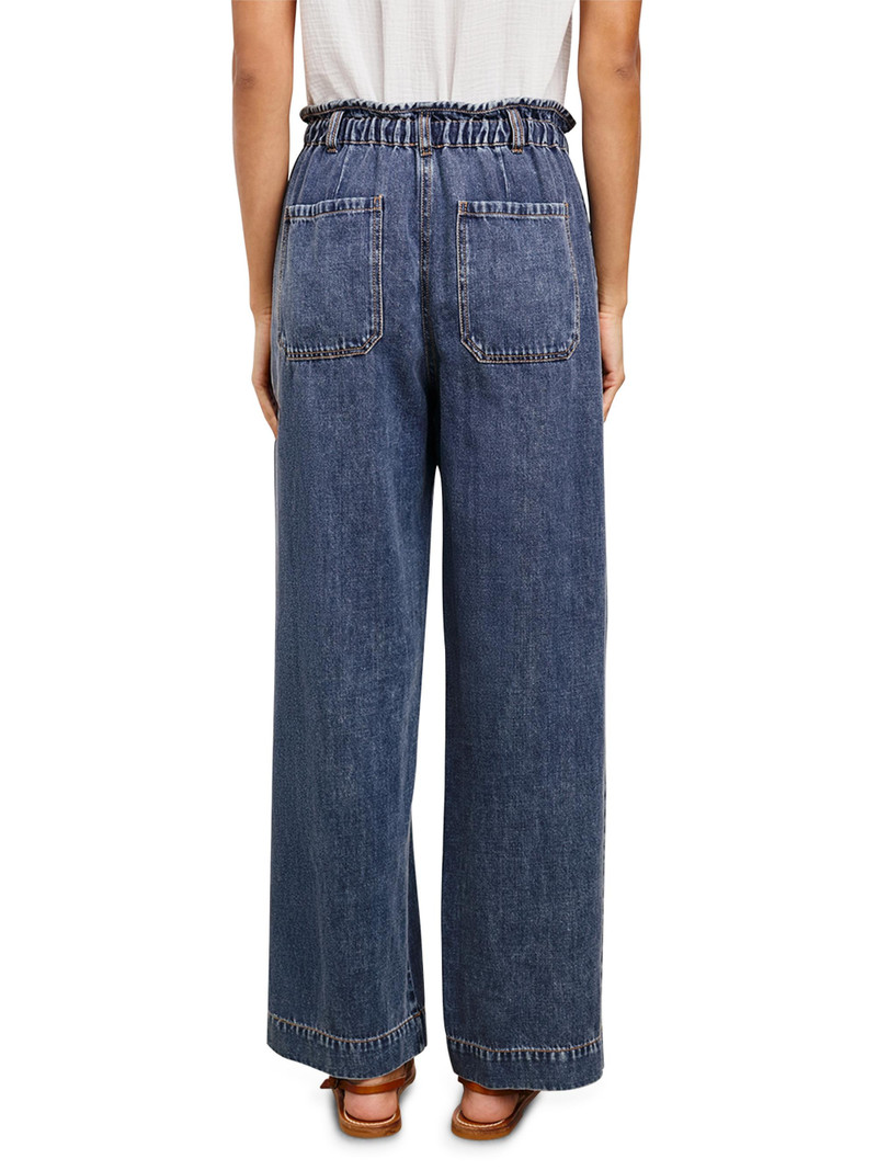 Women's Ryan Denim Drawstring Pants - Blue 4