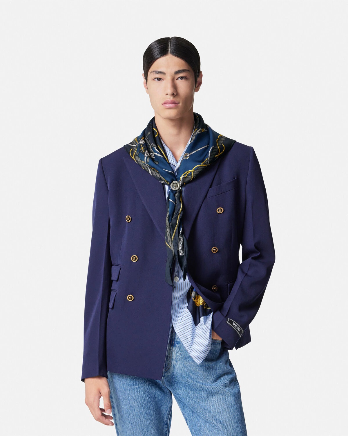 Versace Nautical Triangle Silk Foulard - 3