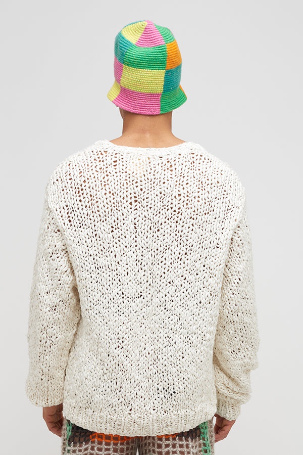 BOUCLE LINK STITCH COTTON CREW - 3
