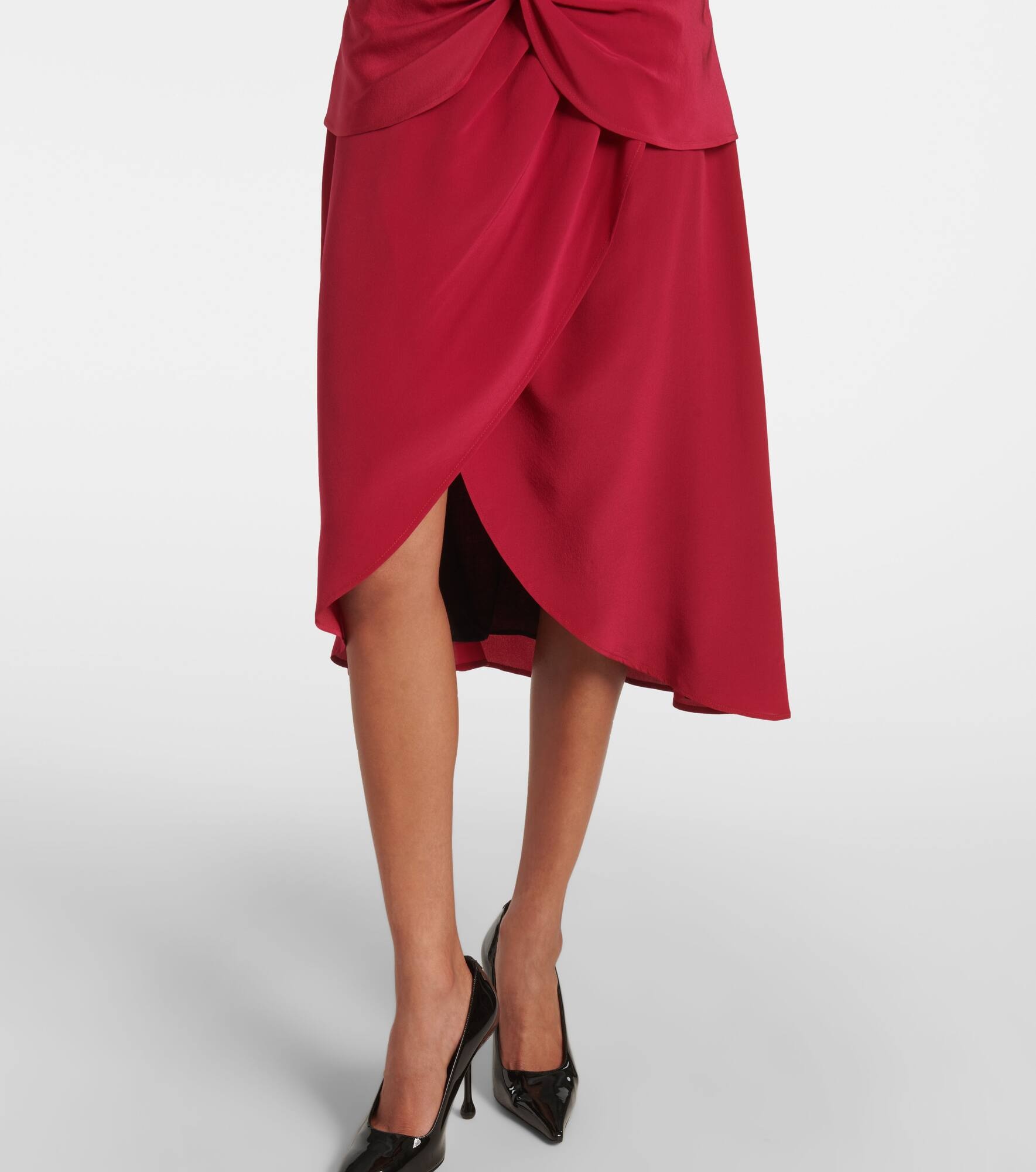 Gathered silk crêpe midi dress - 5