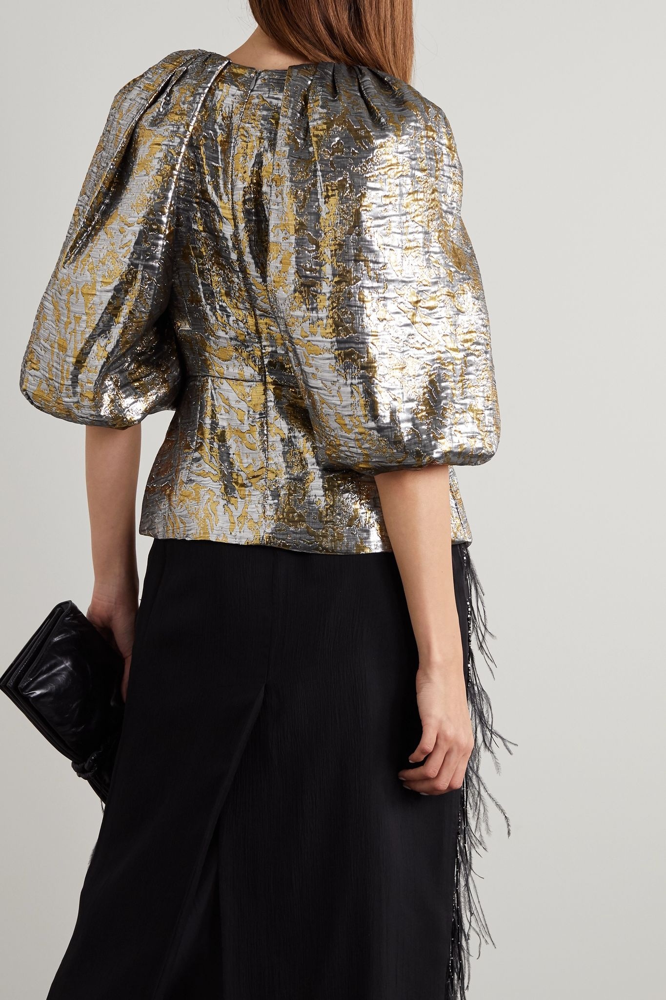 Silk-blend lamé blouse - 3