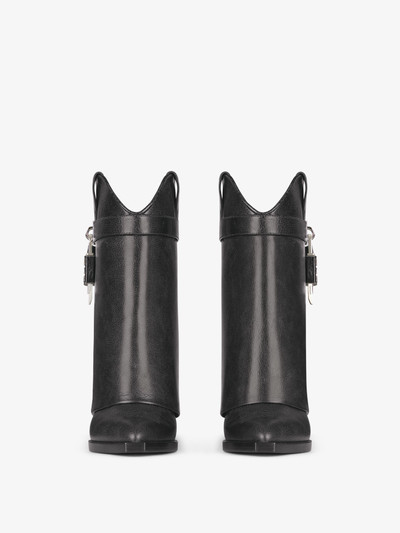 Givenchy SHARK LOCK COWBOY ANKLE BOOTS IN AGED LEATHER outlook