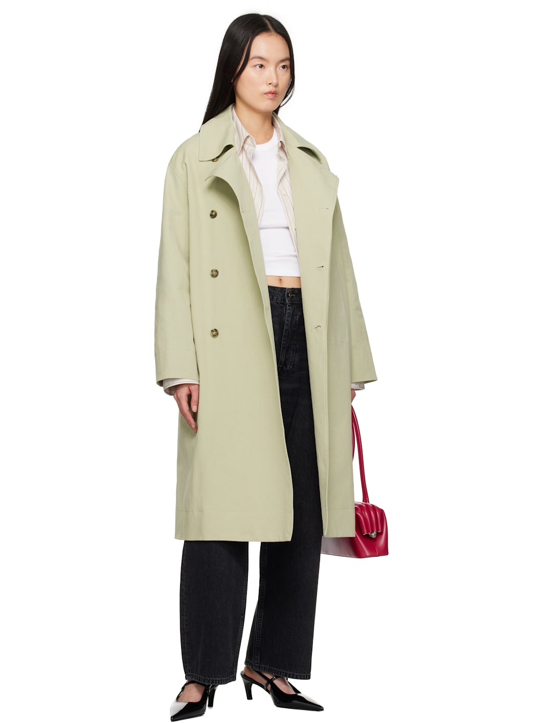 Green Alex Trench Coat - 5