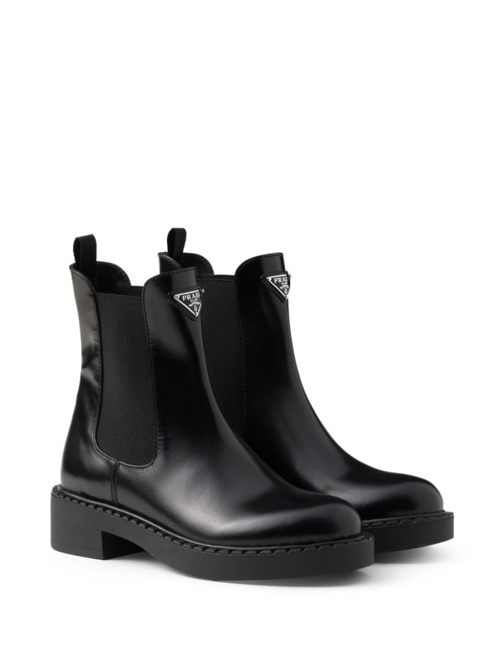 50mm triangle-logo leather ankle boots - 2