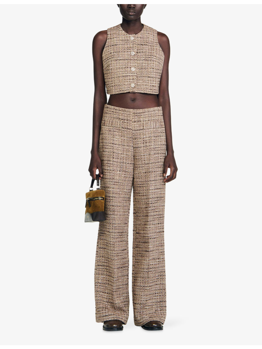 Button-Down Regular-Fit Textured Tweed Vest - 2