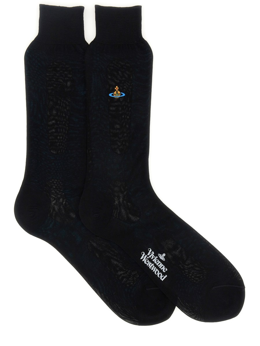 COTTON SOCK WITH ORB EMBROIDERY - 1