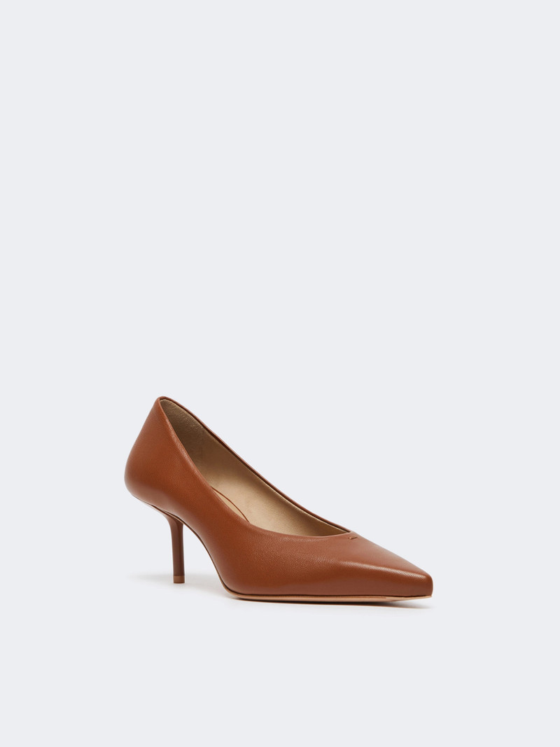 Max Mara SOFTPUMP Nappa leather court shoes - TOBACCO outlook