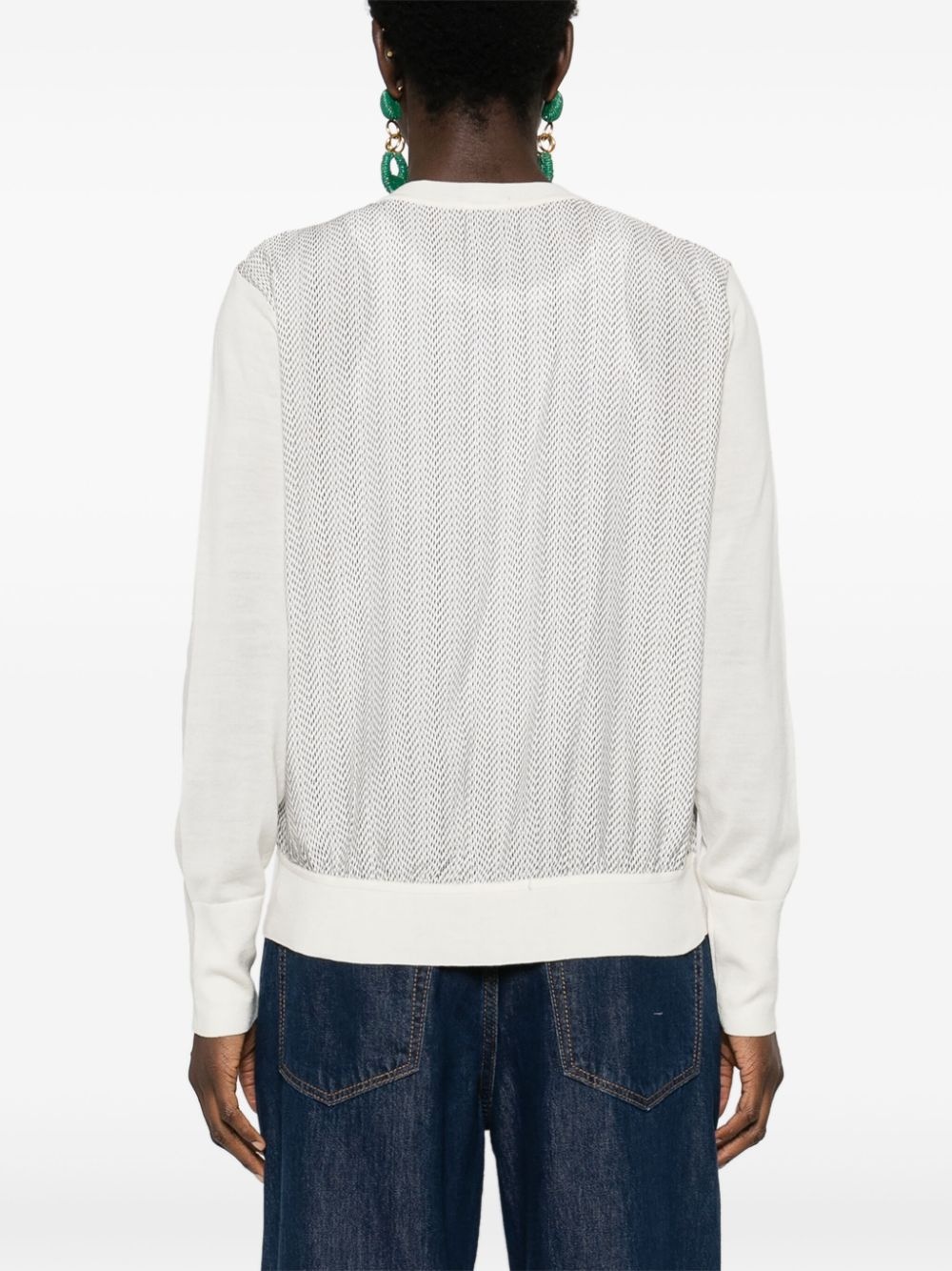 knitted-edge panelled jacket - 4