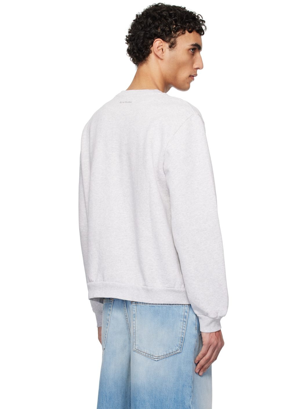 Gray Crew Neck Fleece Sweatshirt - 3