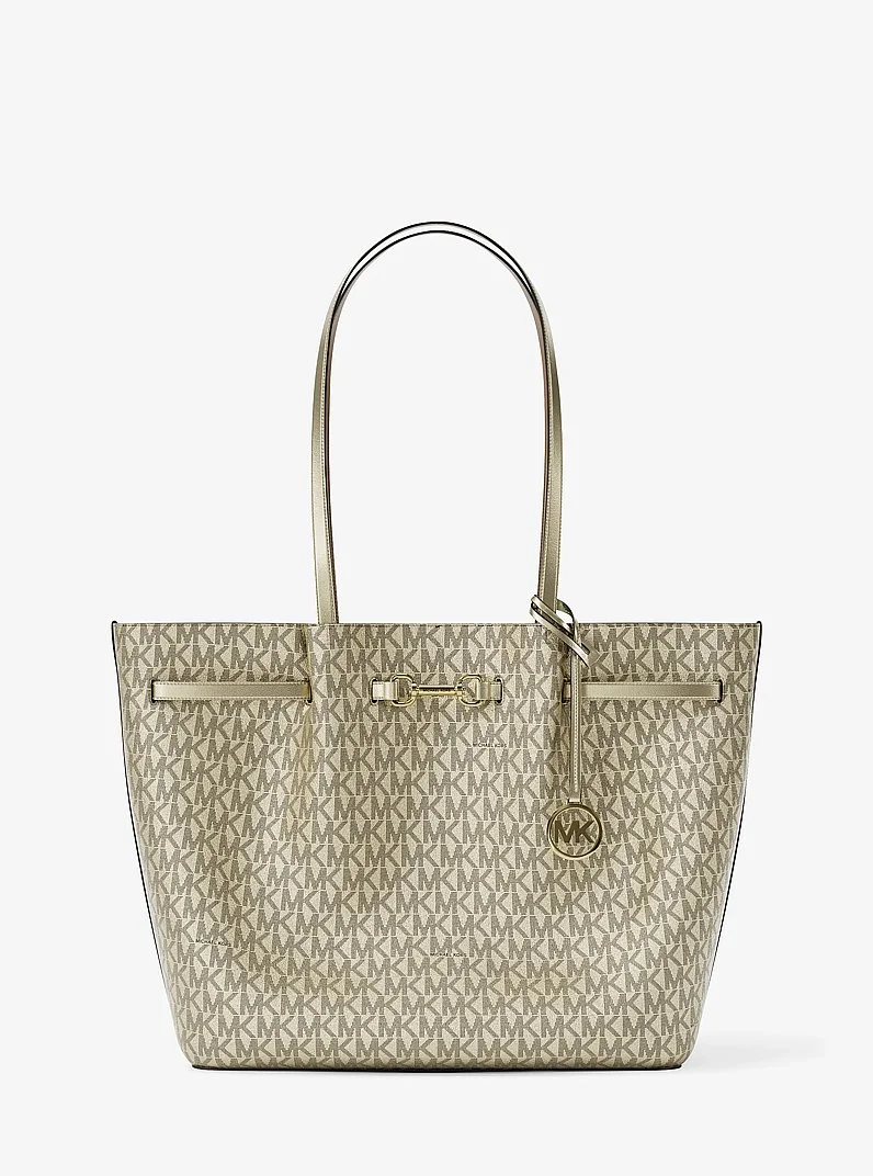 Carson Large Metallic Signature Logo Tote Bag - 1