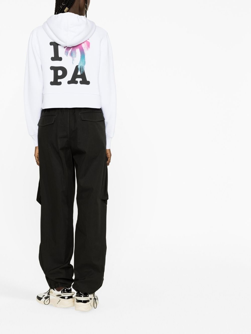 logo-print cotton hoodie - 2