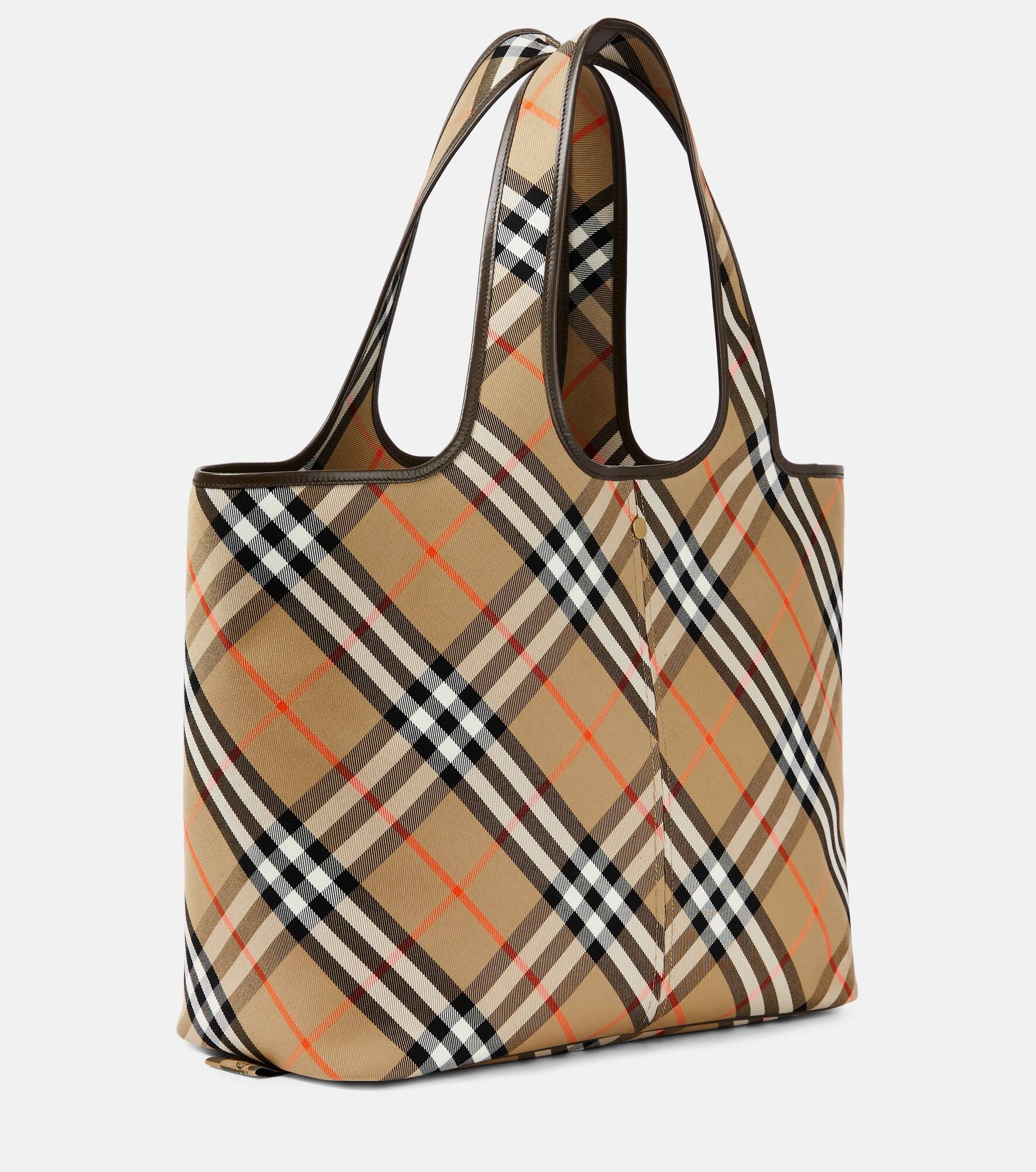Burberry Check Medium canvas tote bag - 4