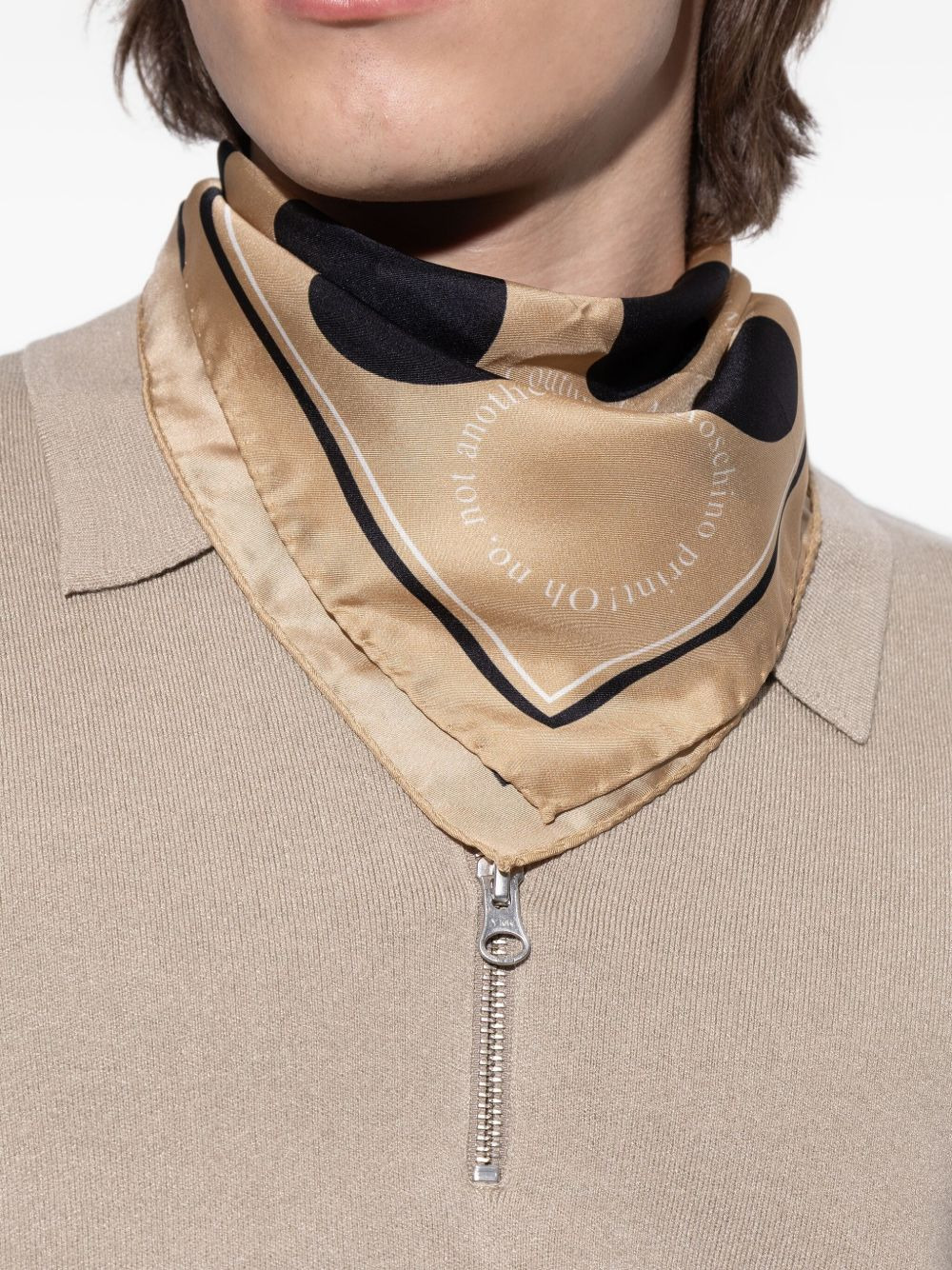 polka-dot print silk scarf - 4