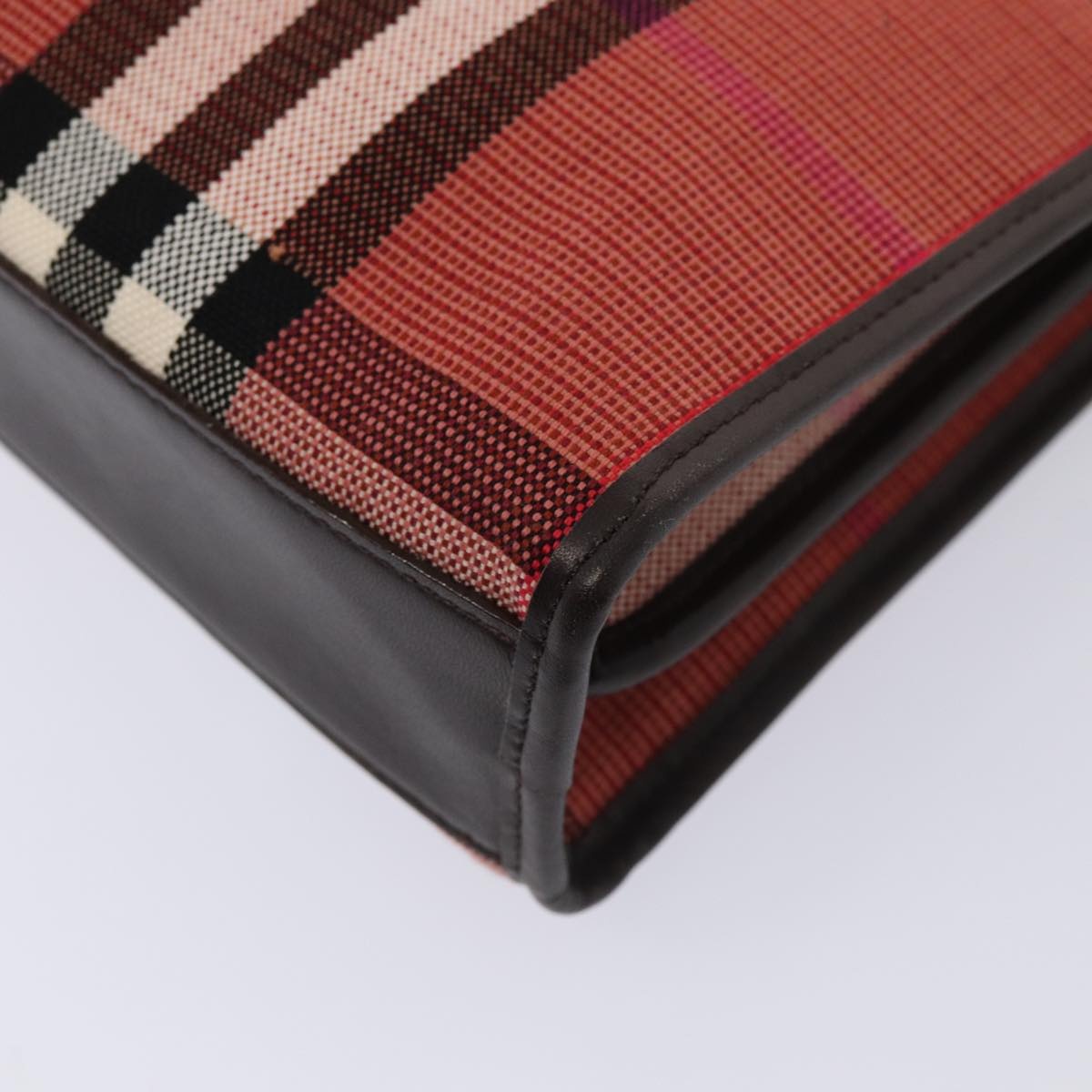 Burberry Nova Check Hand Bag Canvas Red - 12