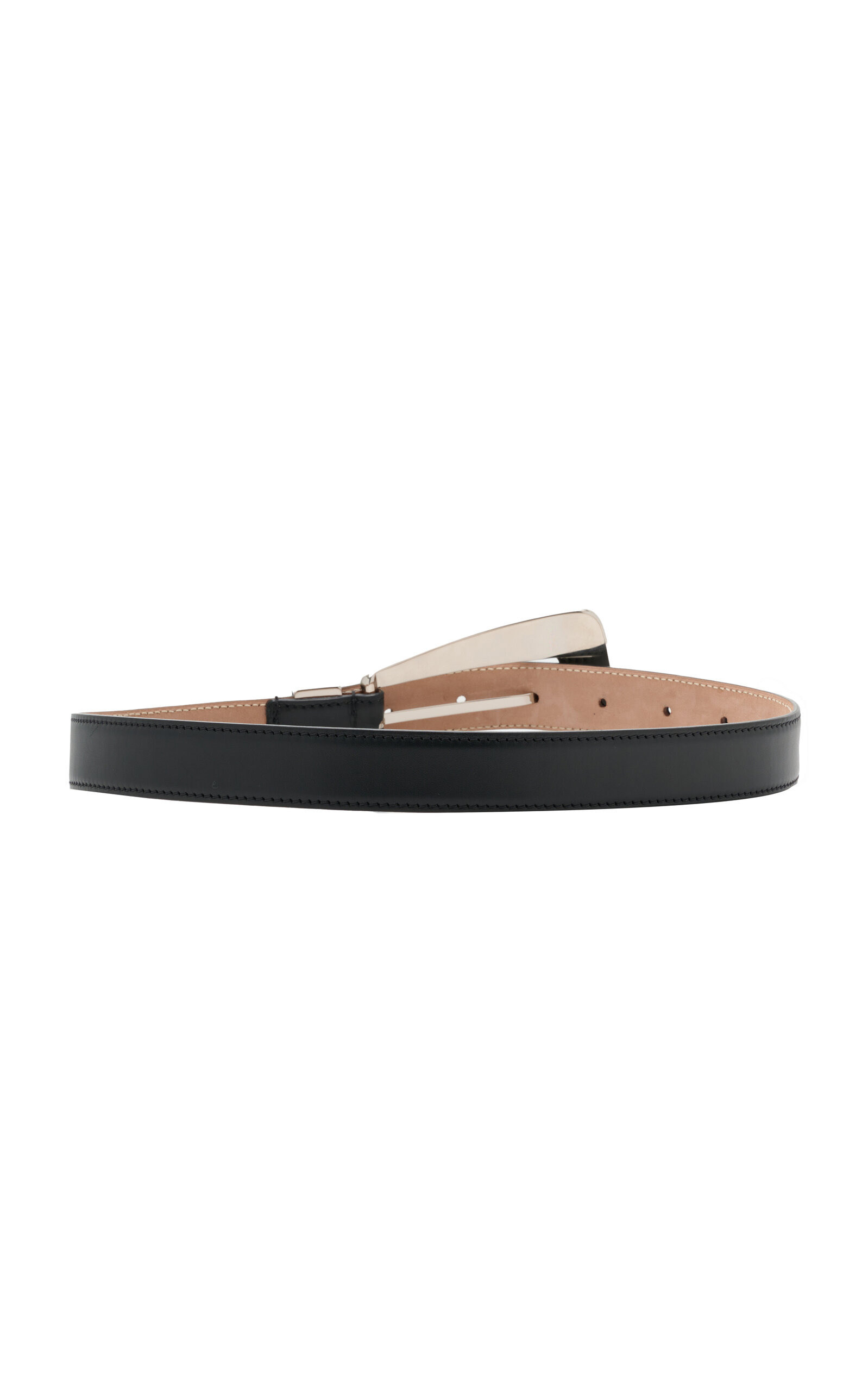 Lucca Leather Silver-Tone Belt black - 3