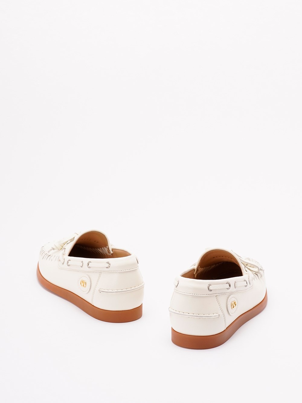 `Valentino Garavani Palm Avenue` Leather Boat Shoes - 3