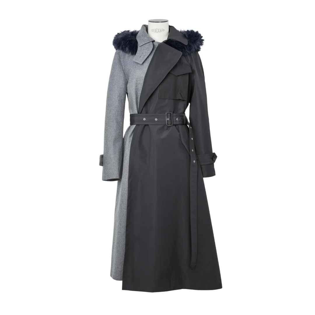 Wool Flannel x Taffeta Bonding Coat - 1