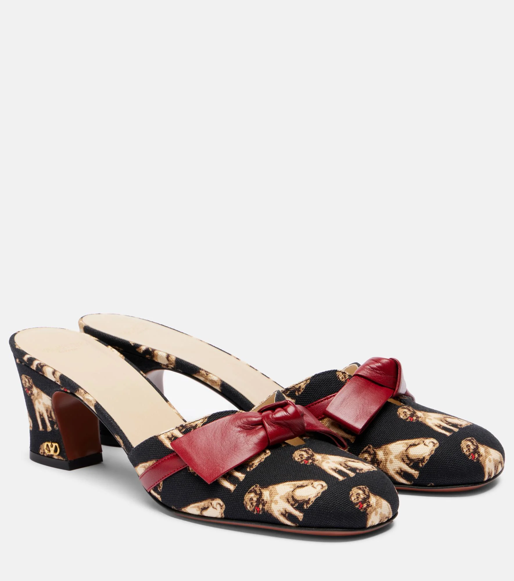 Knotty 60 printed leather mules - 1
