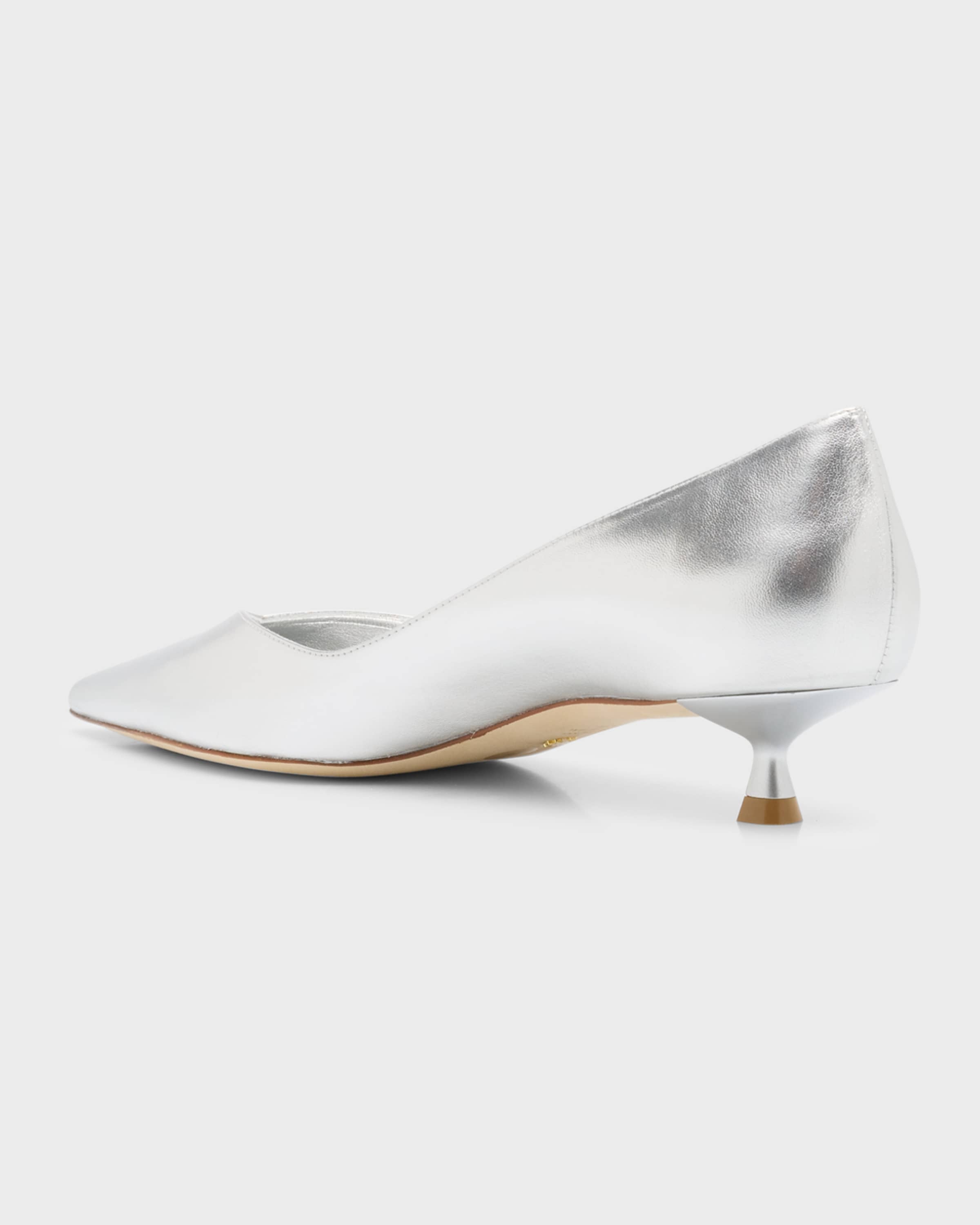 Eva Metallic Kitten-Heel Pumps - 4