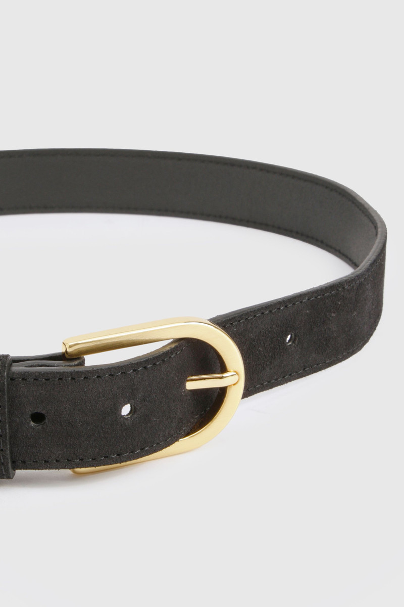 Suede Rounded Buckle Belt 4