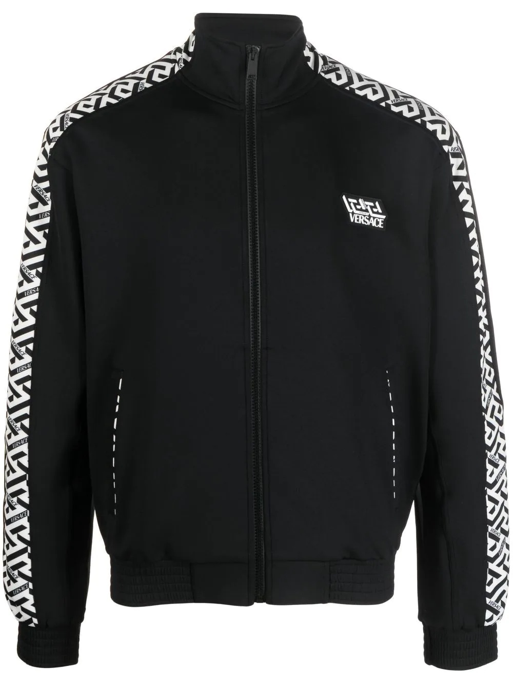 Greca-print zip-up track jacket - 1