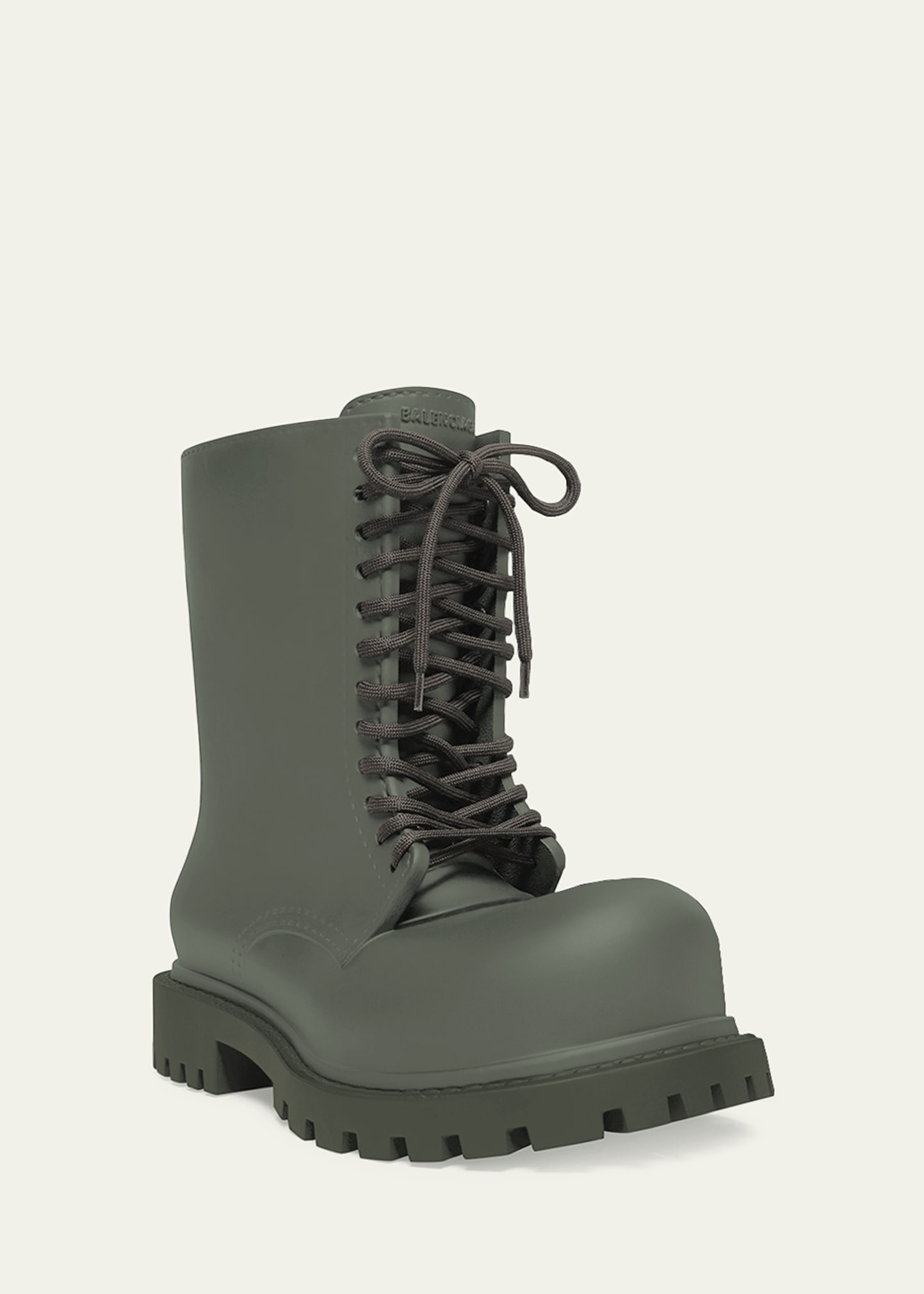 Men's Oversized Leather Army Boots - 2
