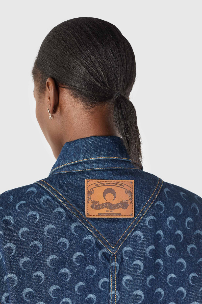 Midnight blue denim belted trucker jacket 5