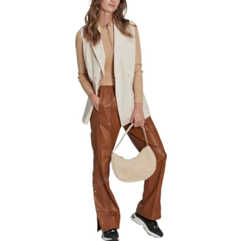 adidas (WMNS) adidas Centre Stage Faux Leather Adibreak Pants 'Brown' II6098 outlook