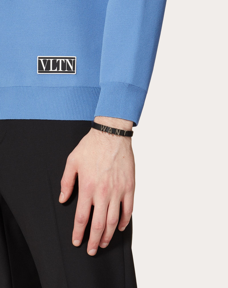 Valentino Garavani Lovers Language calfskin bracelet 5