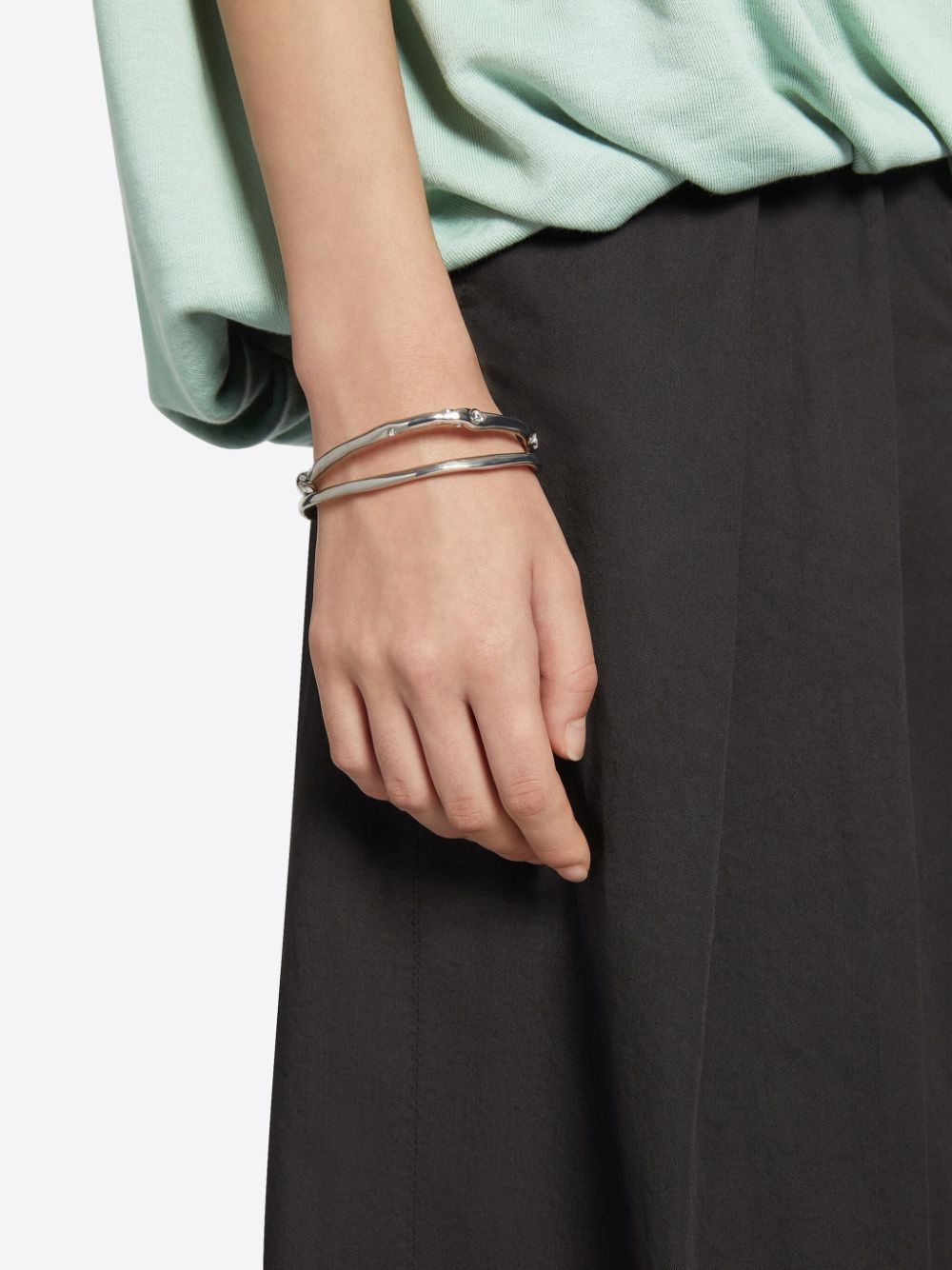 rhinestone-embellished double bracelet - 3