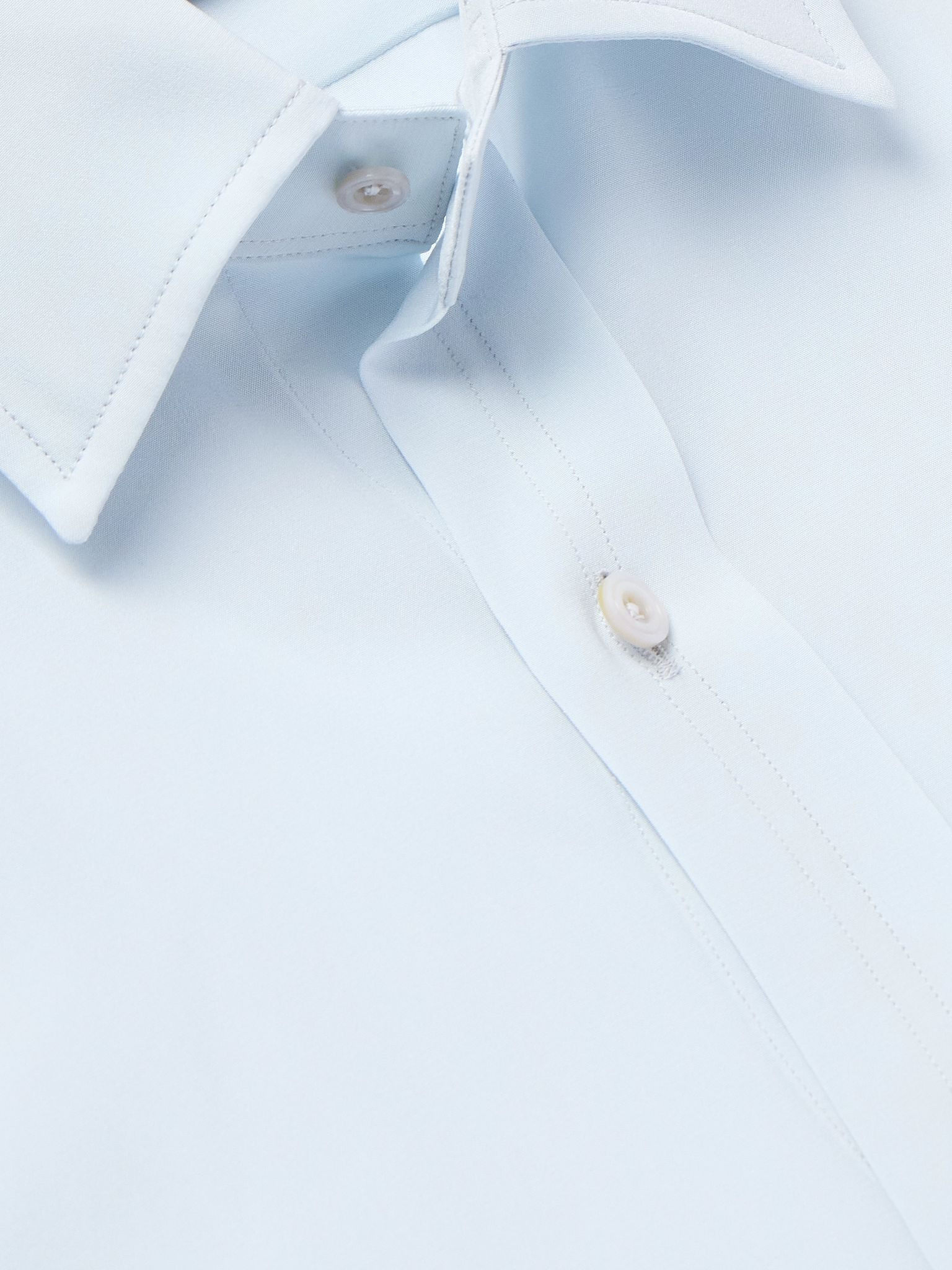Slim-Fit Silk Crepe de Chine Shirt Light blue - 5