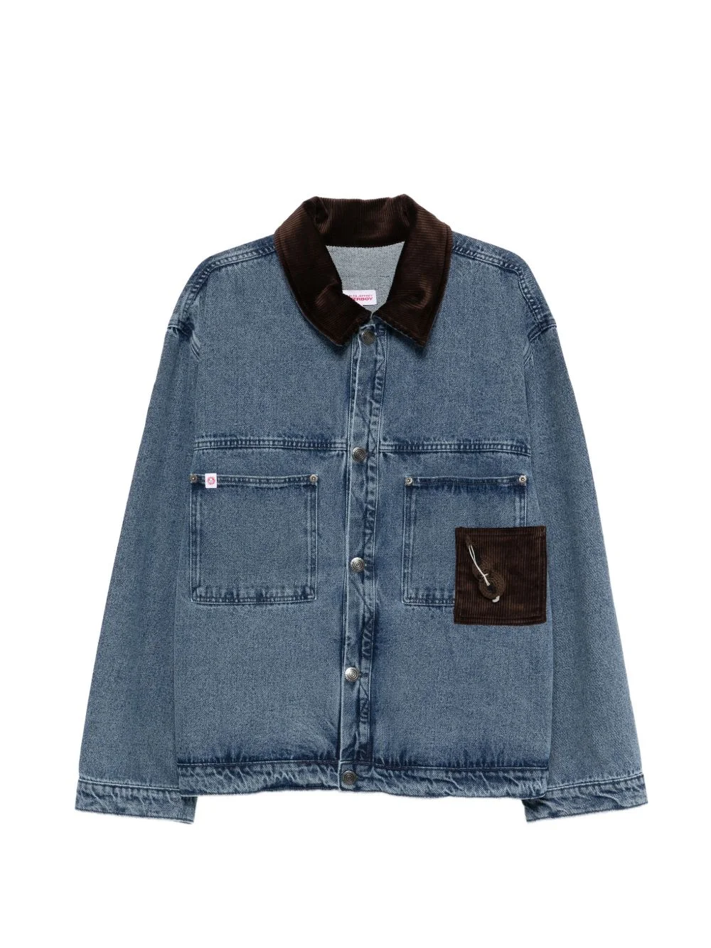 corduroy-collar jacket - 1