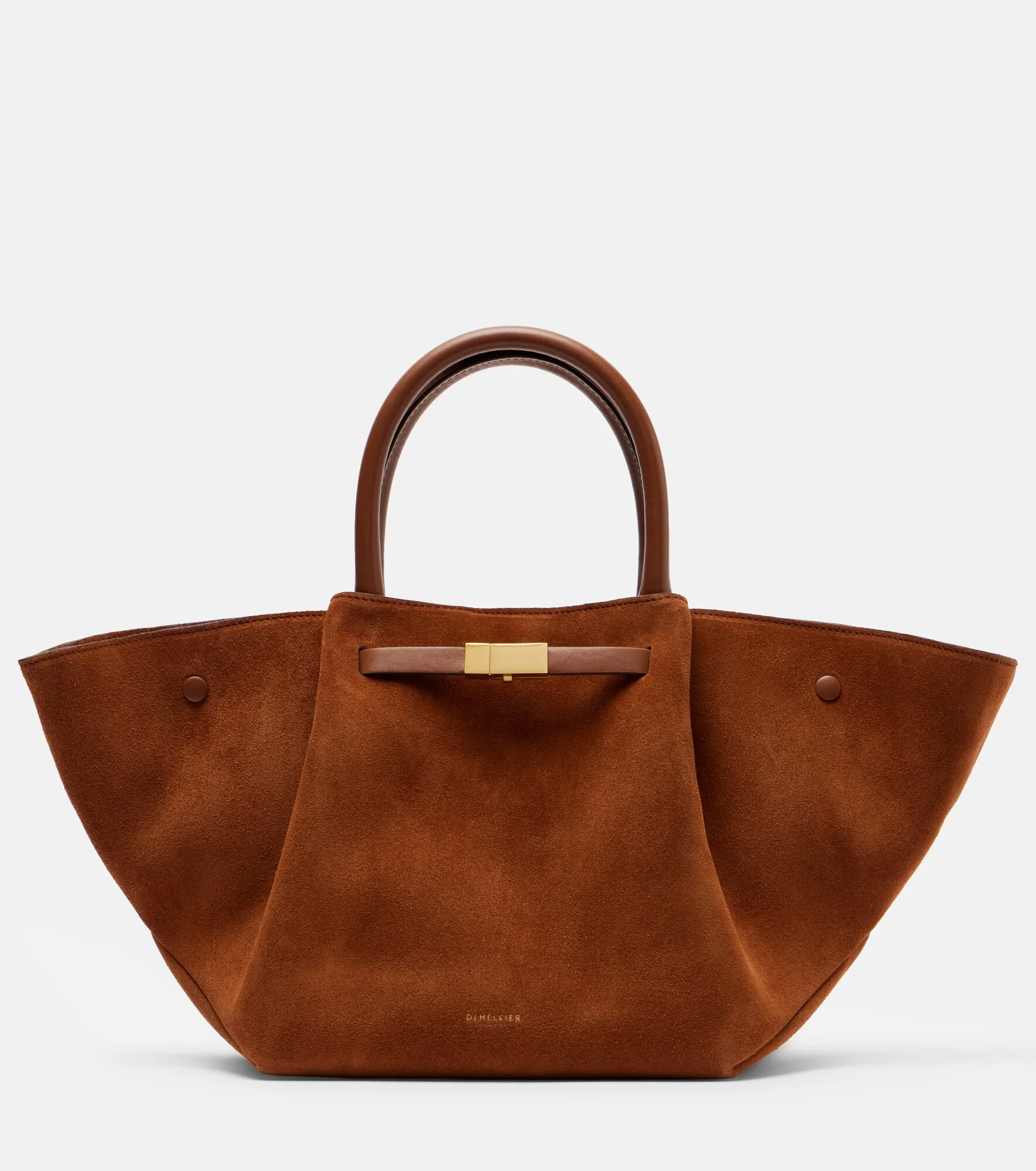 New York Midi suede top-handle bag - 1