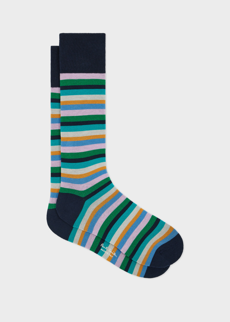 Navy Multistripe Socks 1