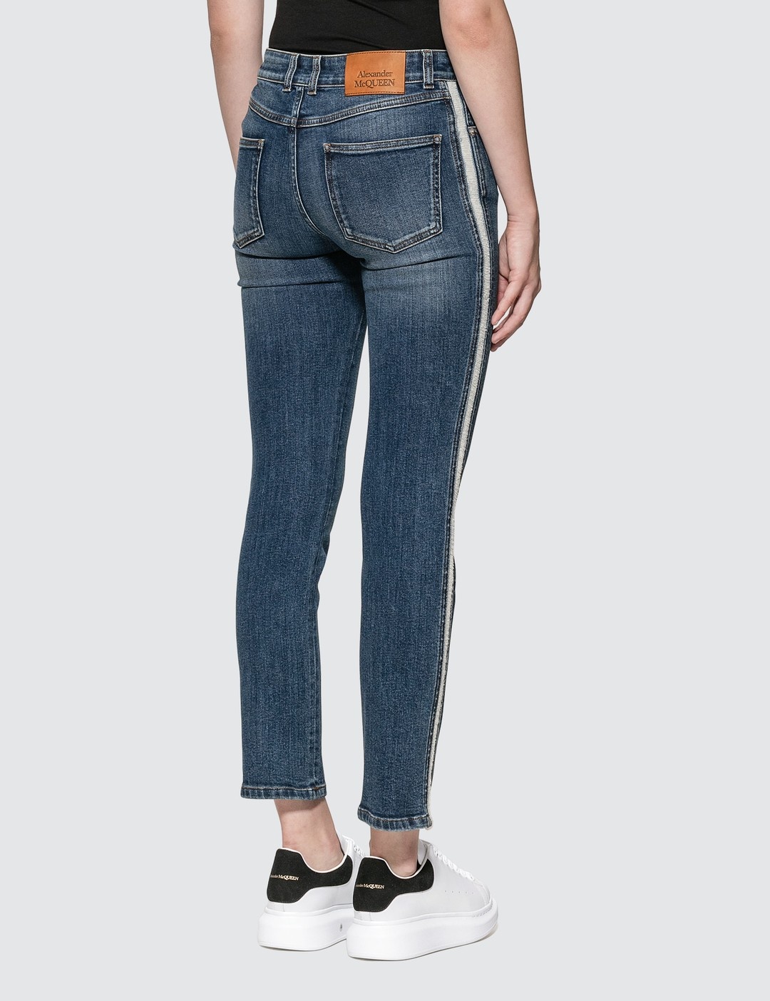 SIDE PIPED SKINNY JEANS - 3