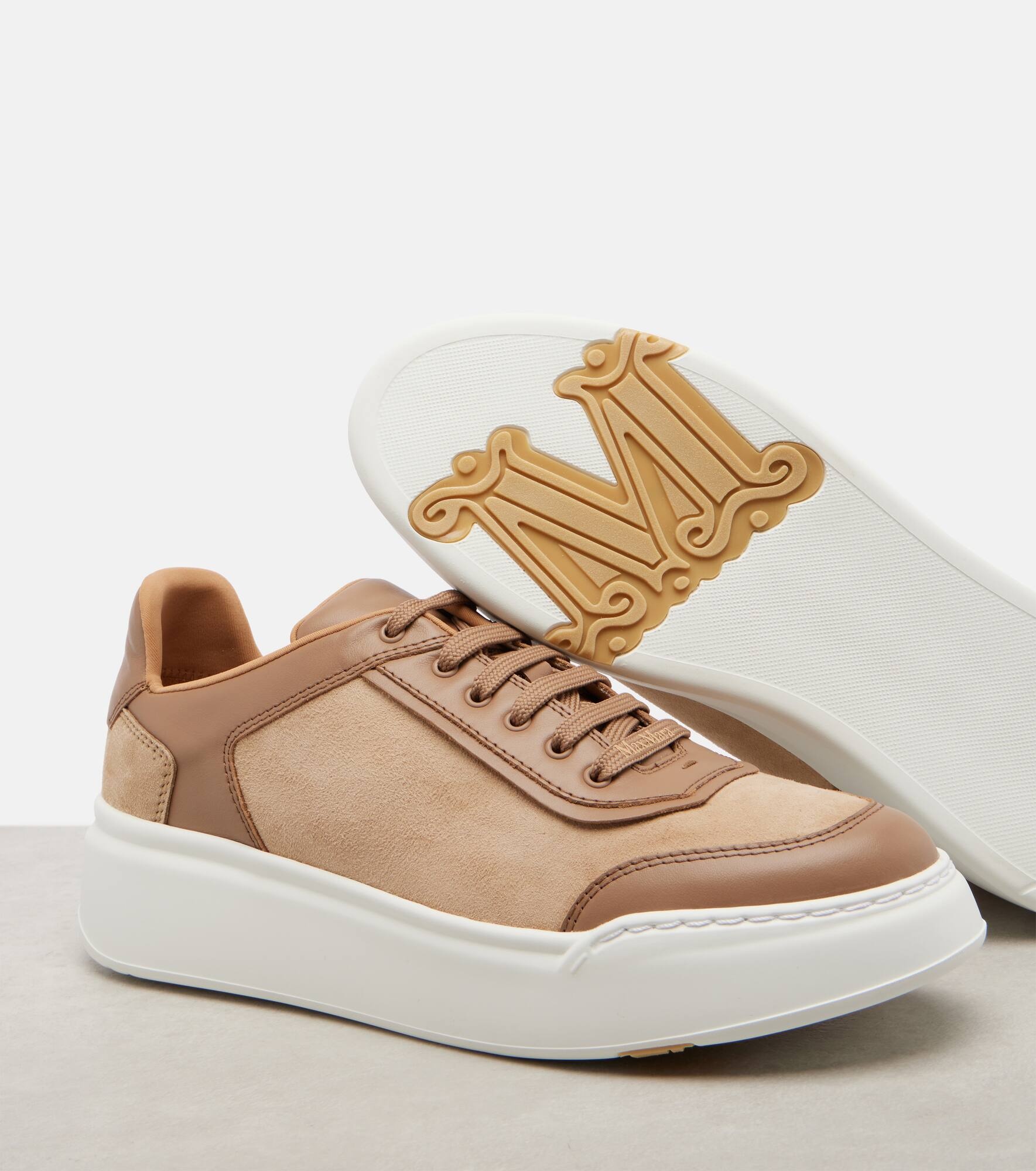 Maxisuede leather-trimmed sneakers - 5