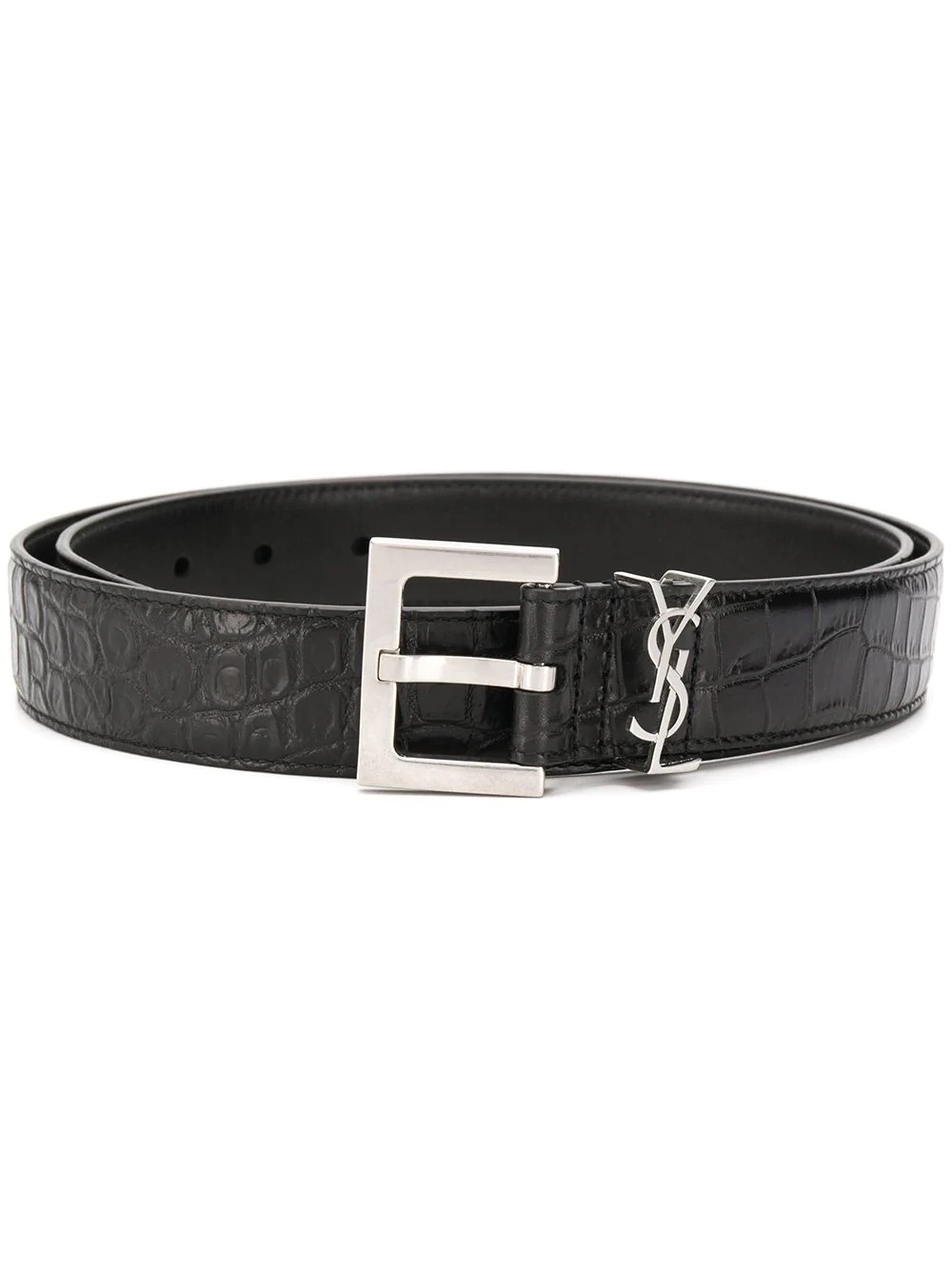 Monogram crocodile-effect belt - 1