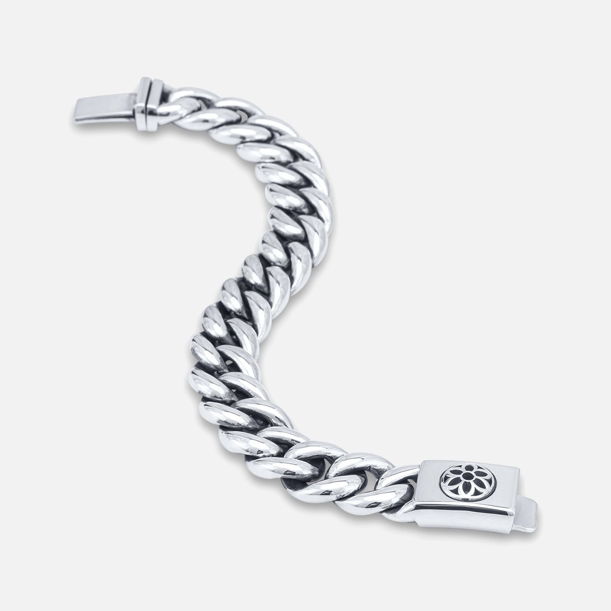 BS-BT-ROS-A GOOD ART HLYWD Box And Tongue Rosette Bracelet Size A - Sterling Silver - 3