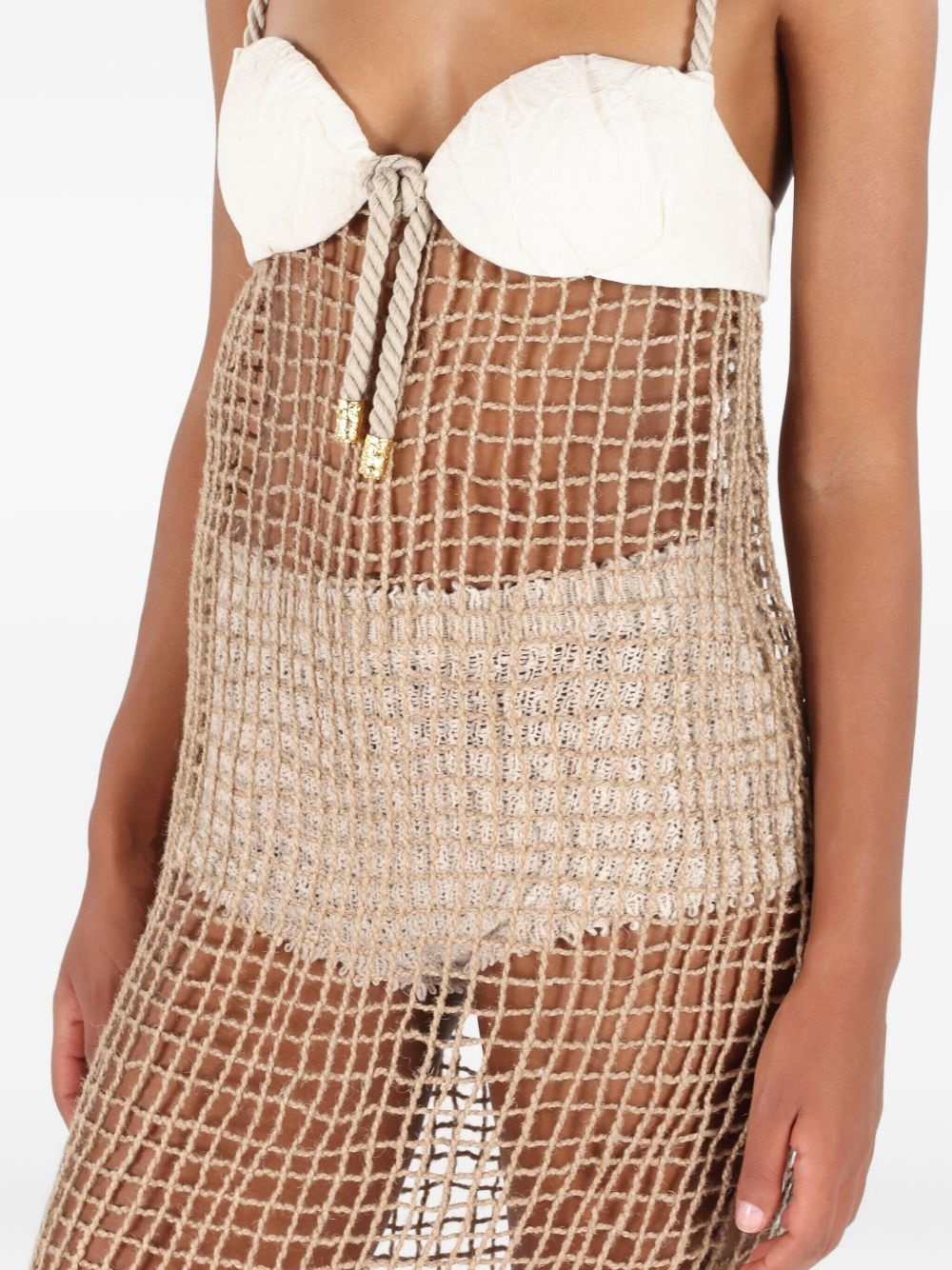 sheer midi dress - 5
