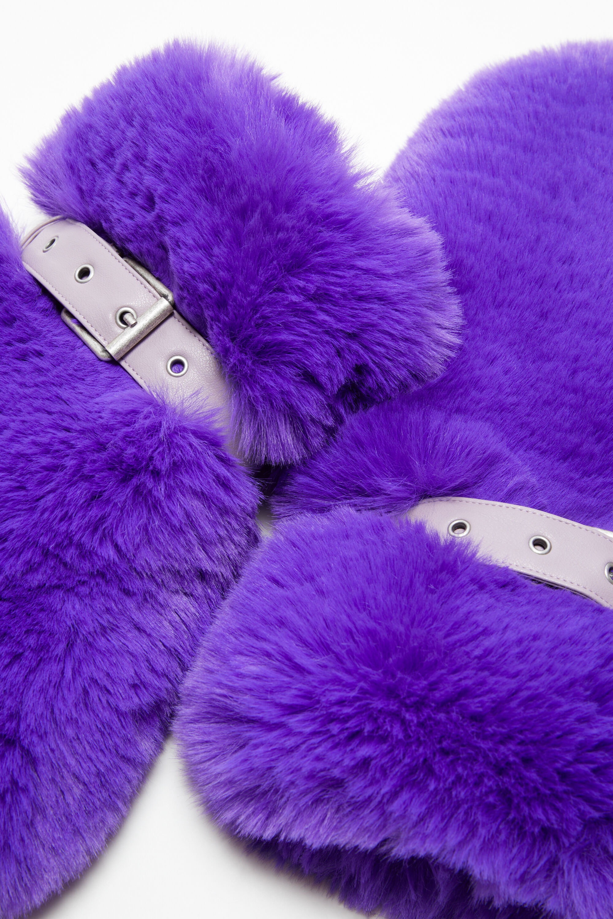 Fluffy buckle mittens - Purple - 4