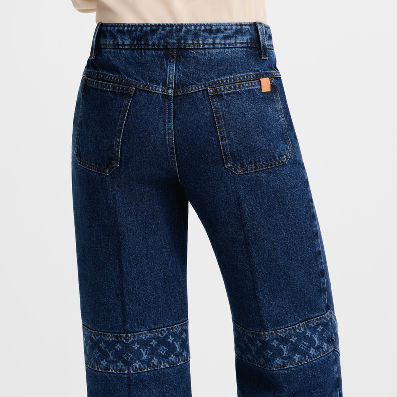 Monogram Accent Raw Denim Jeans 5