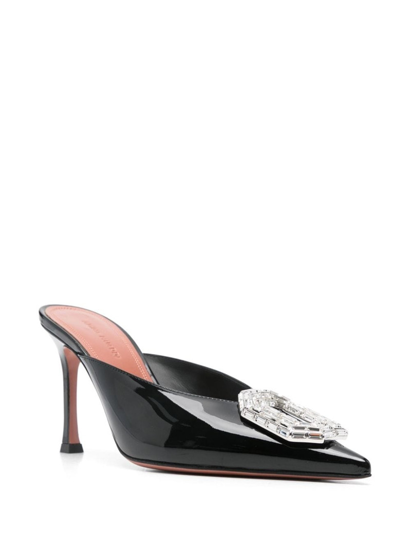 Amina Muaddi 90mm Camelia mules outlook