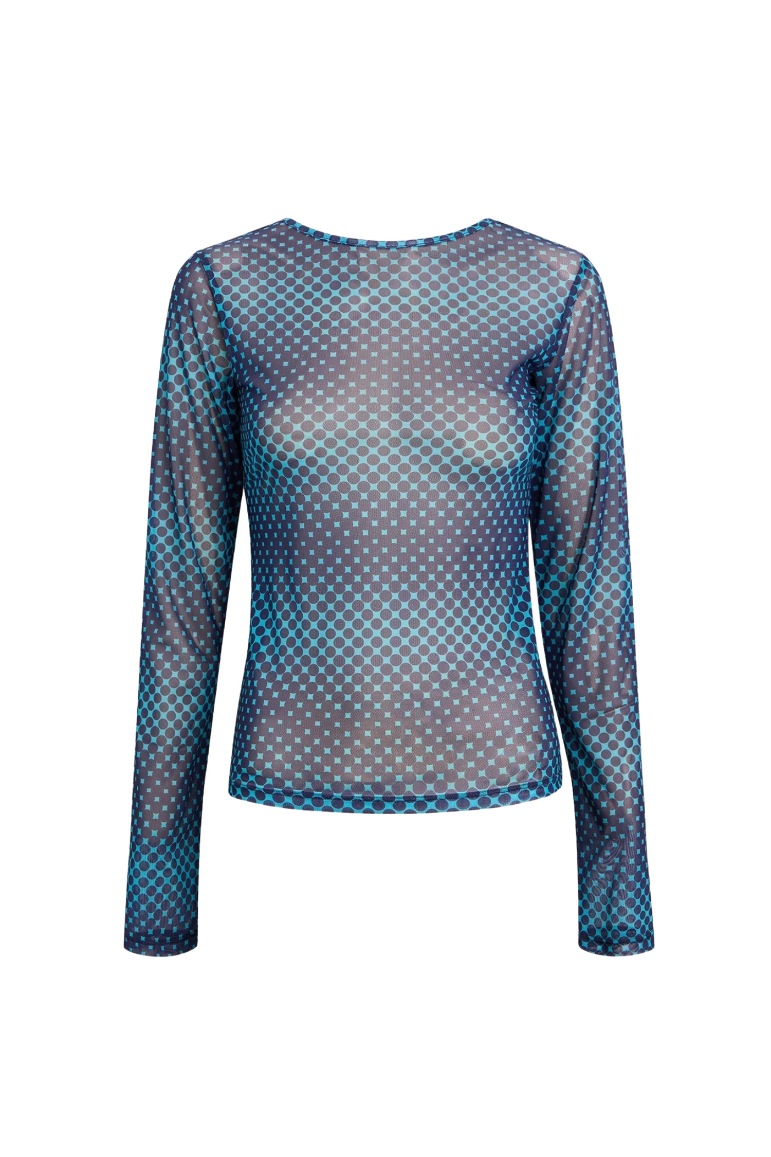 LONG SLEEVE TEE - WARPED DOT COBALT - 2