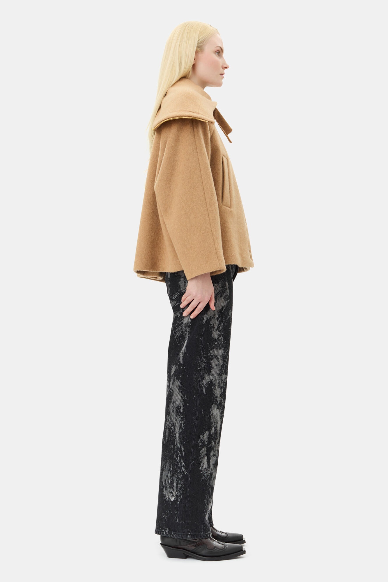 CAMEL WOOL-BLEND JACKET - 4