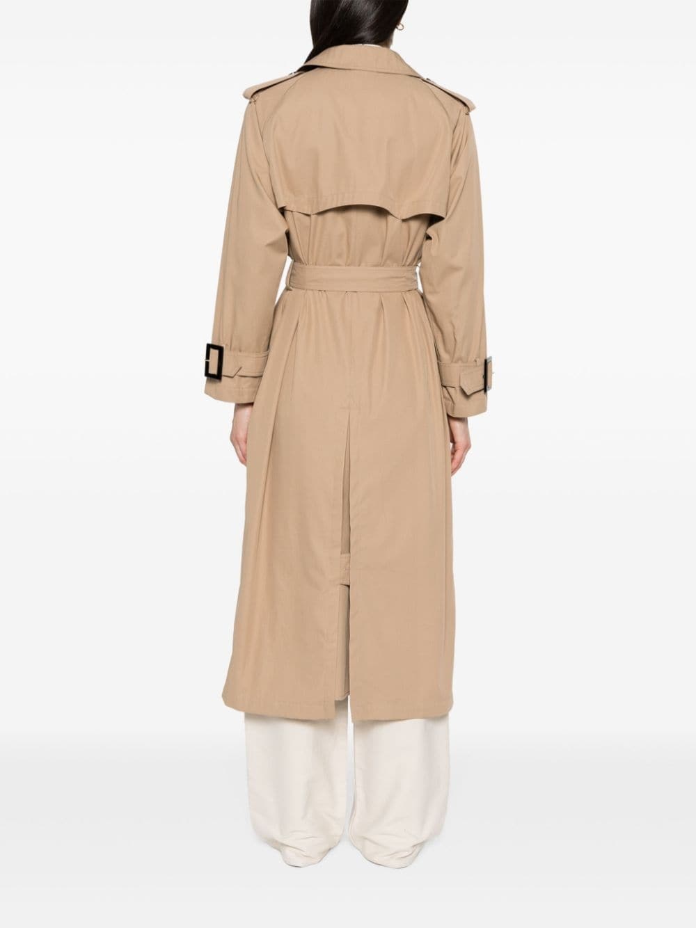 belted cotton trench coat - 4