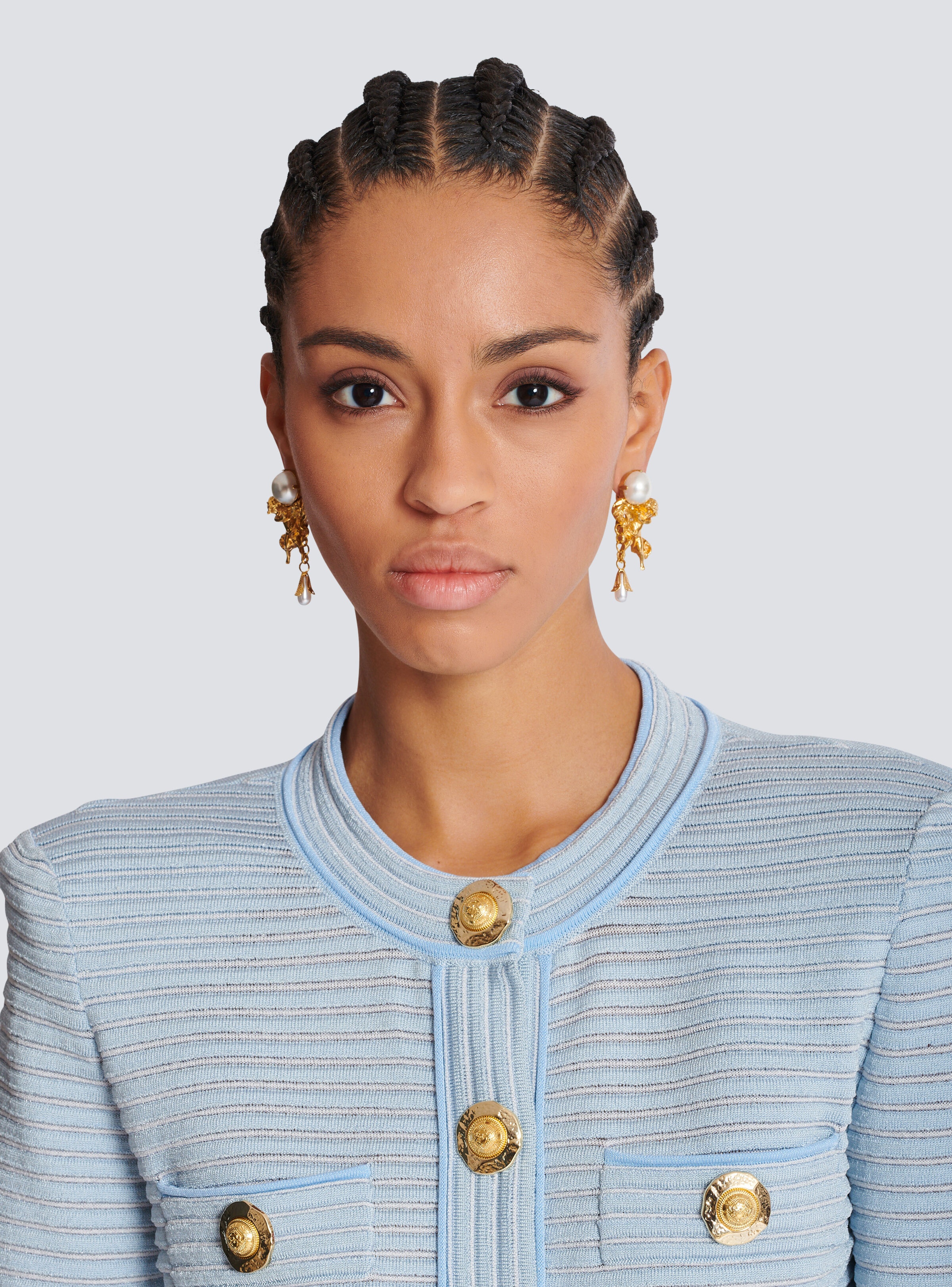 Anges baroque brass earrings - 2