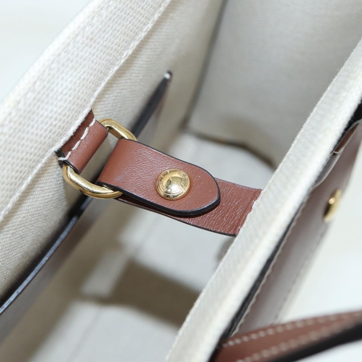 Burberry Hand Bag Canvas Leather Beige - 10