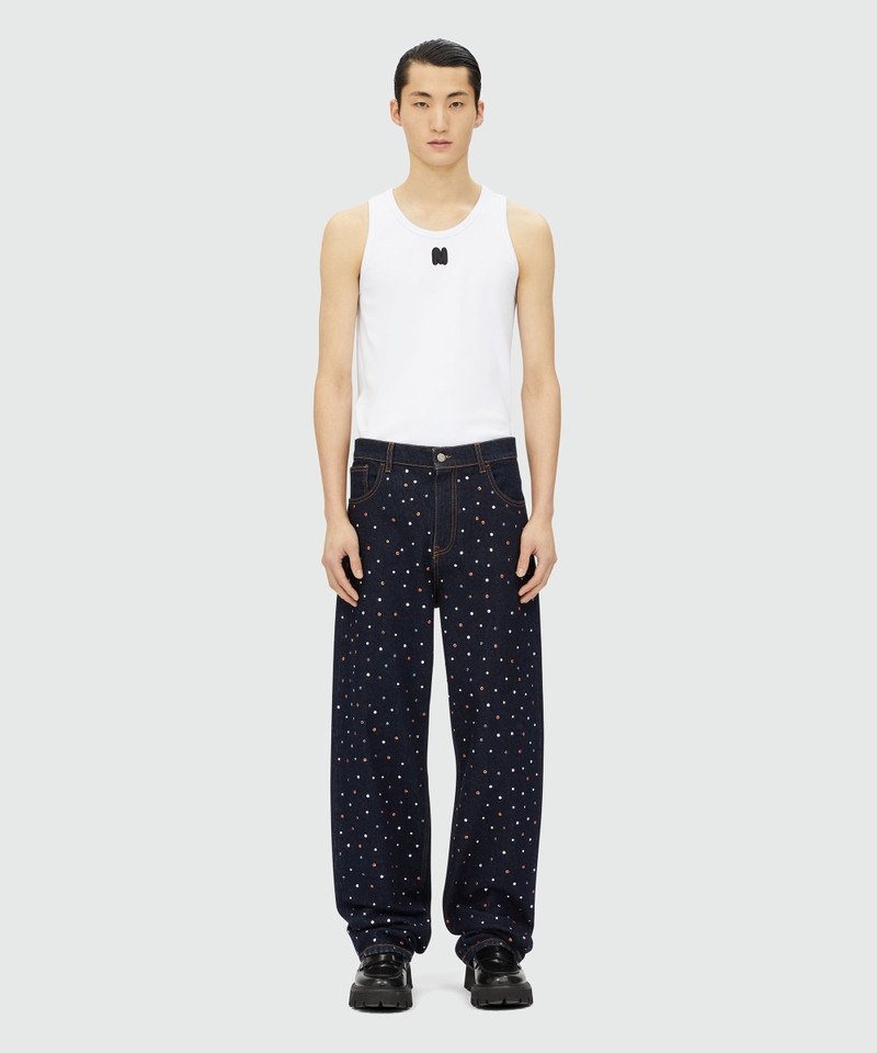 MSGM Wide-leg denim pants with studs outlook