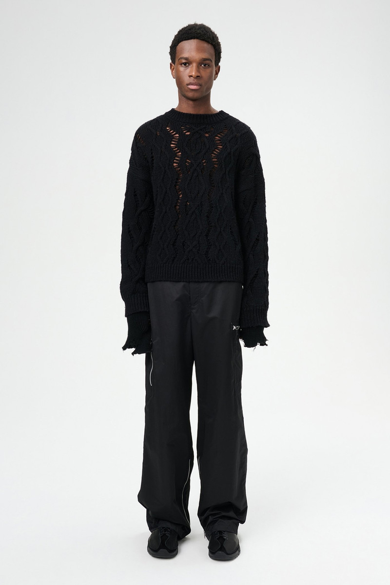 Our Legacy Cable Sonar Roundneck Black Fisherman Wool outlook
